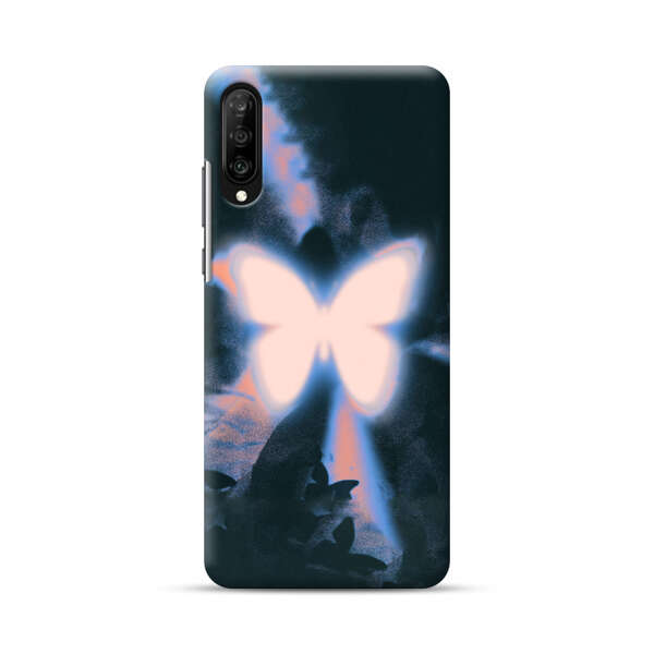 Glowing White Butterfly Samsung Galaxy A70 Hard Case
