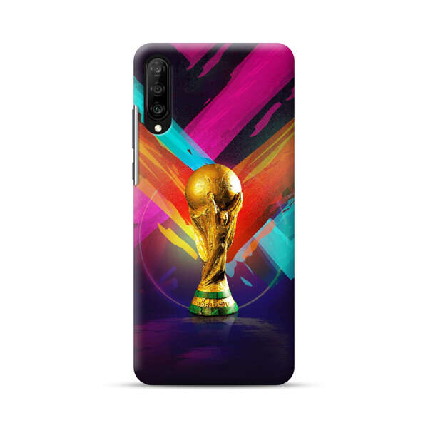 Golden Soccer Trophy with Colorful Abstract Background Samsung Galaxy A70 Hard Case