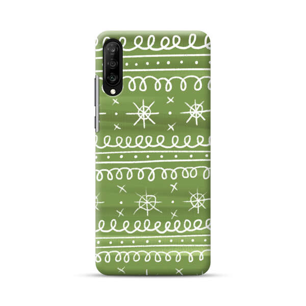 Green White Stars Loop Pattern Samsung Galaxy A70 Hard Case