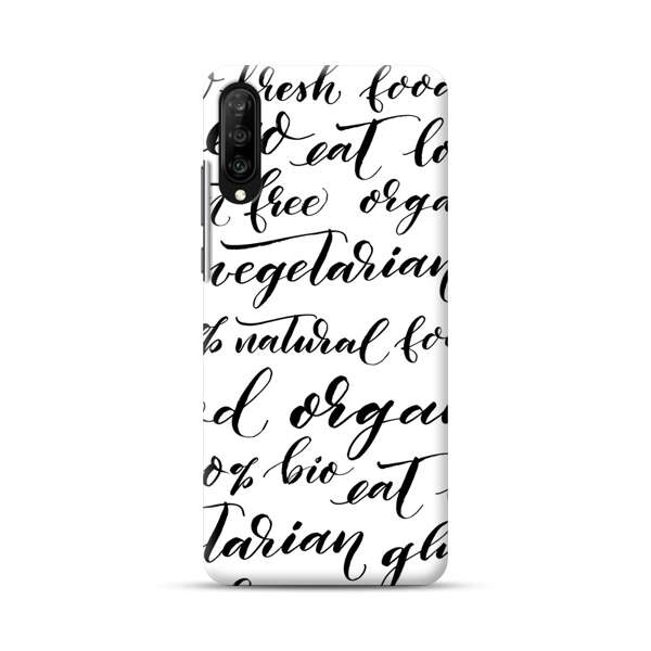 Healthy Food Lifestyle Calligraphy Pattern Samsung Galaxy A70 Hard Case