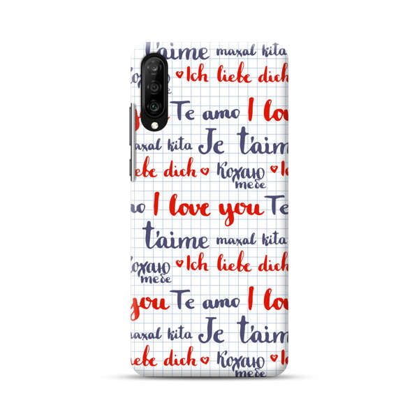 Love Message Multilingual Pattern Samsung Galaxy A70 Hard Case