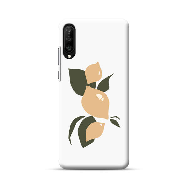 Minimalistic Beige Lemons with Green Leaves Samsung Galaxy A70 Hard Case