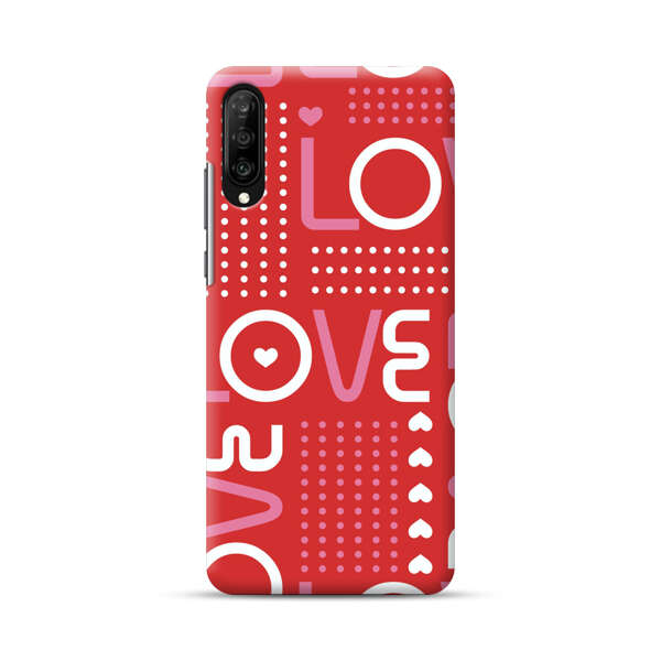 Red Love Typography Pattern Samsung Galaxy A70 Hard Case