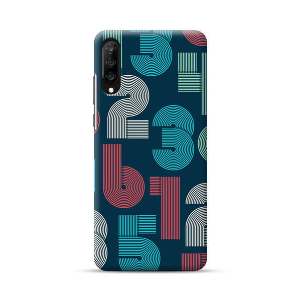 Vibrant Seamless Pattern of Colorful Stylized Numbers Samsung Galaxy A70 Hard Case