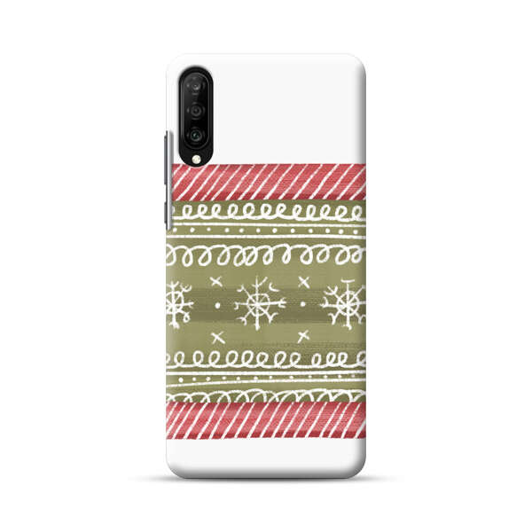 Winter Pattern with Snowflakes and Red Stripes Samsung Galaxy A70 Hard Case