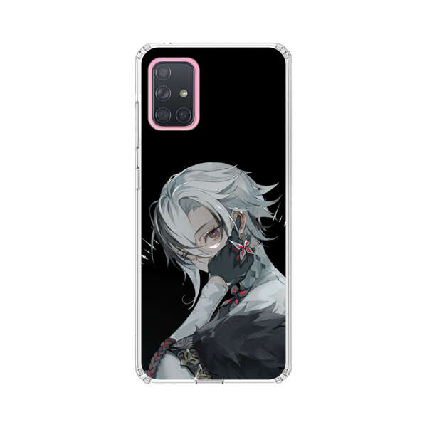 Anime Character with Silver Hair and Dark Feathers Samsung Galaxy A71 5G Case