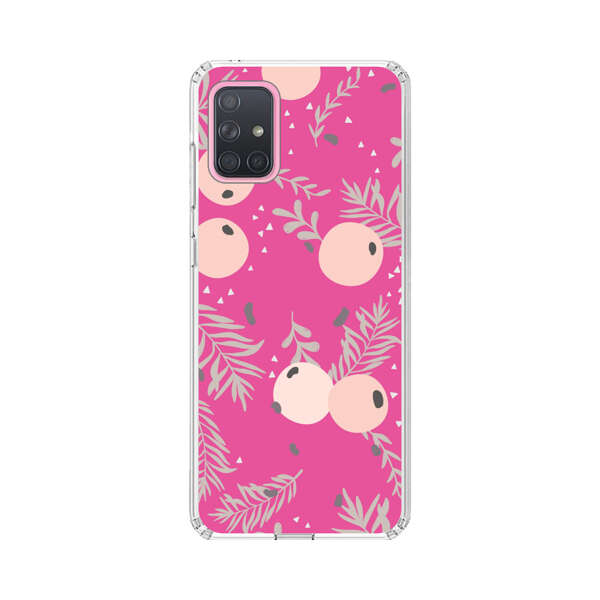 Berries Floral Pattern Pink Background Samsung Galaxy A71 5G Case