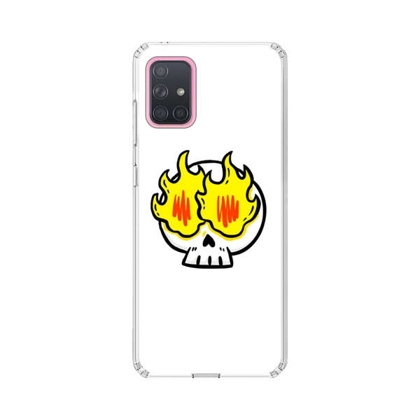 Cartoon Skull with Flames Samsung Galaxy A71 5G Case