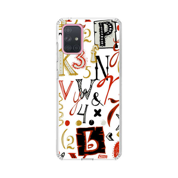 Colorful Hand Drawn Letters and Numbers Pattern Samsung Galaxy A71 5G Case