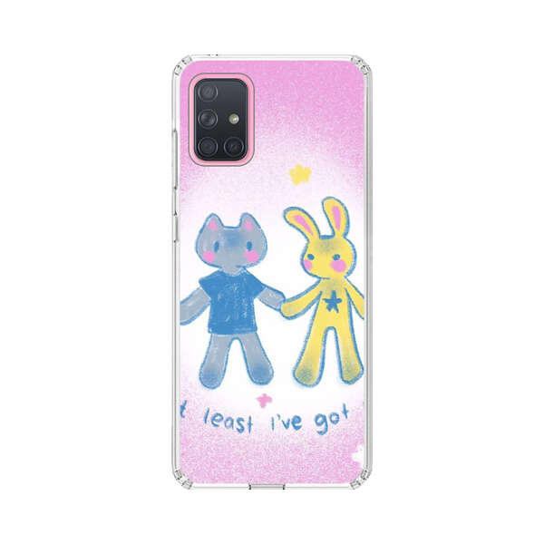 Cute Cat and Rabbit Holding Hands Samsung Galaxy A71 5G Case