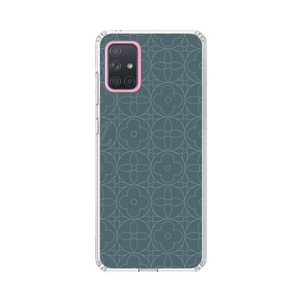 Elegant Blue Geometric Floral Pattern Samsung Galaxy A71 5G Case