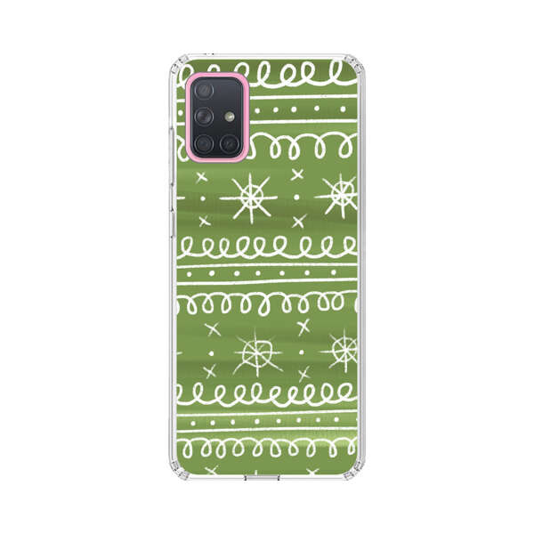 Green White Stars Loop Pattern Samsung Galaxy A71 5G Case