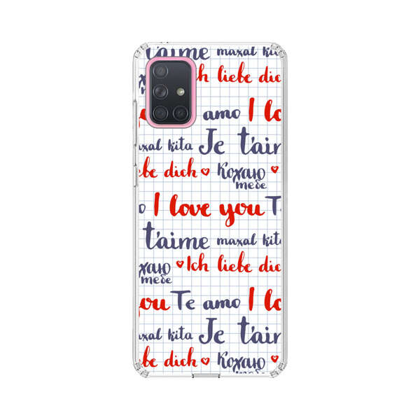 Love Message Multilingual Pattern Samsung Galaxy A71 5G Case