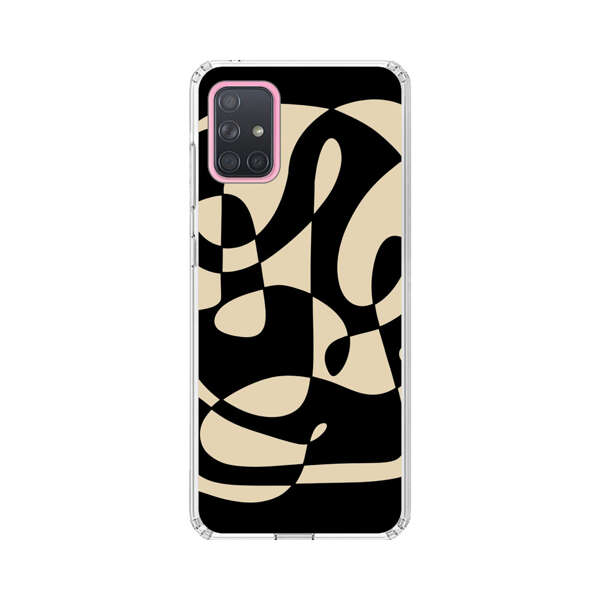Modern Abstract Beige and Black Geometry Samsung Galaxy A71 5G Case