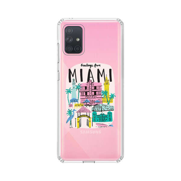Vibrant Miami Cityscape Illustration Samsung Galaxy A71 5G Case