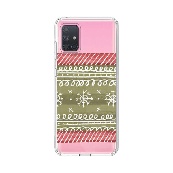 Winter Pattern with Snowflakes and Red Stripes Samsung Galaxy A71 5G Case
