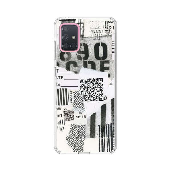 Abstract Collage Torn Paper Barcodes Samsung Galaxy A71 Case