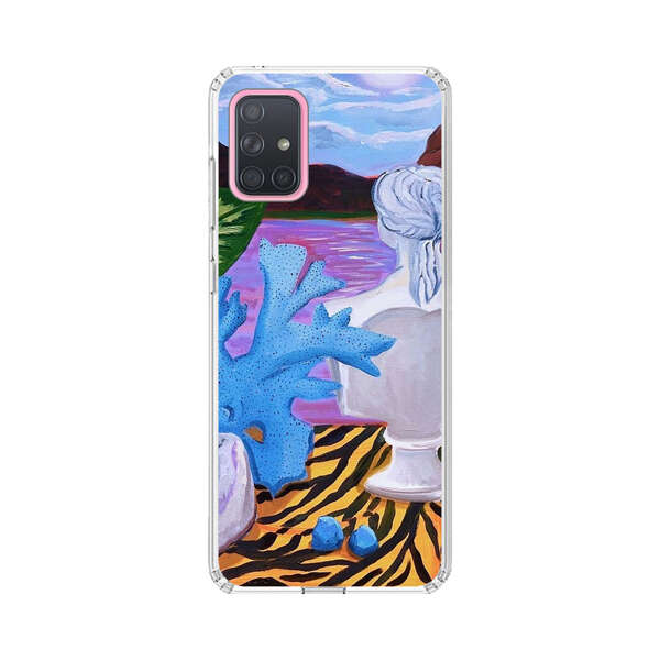 Classical Statues and Tropical Plants by the Ocean Samsung Galaxy A71 Case