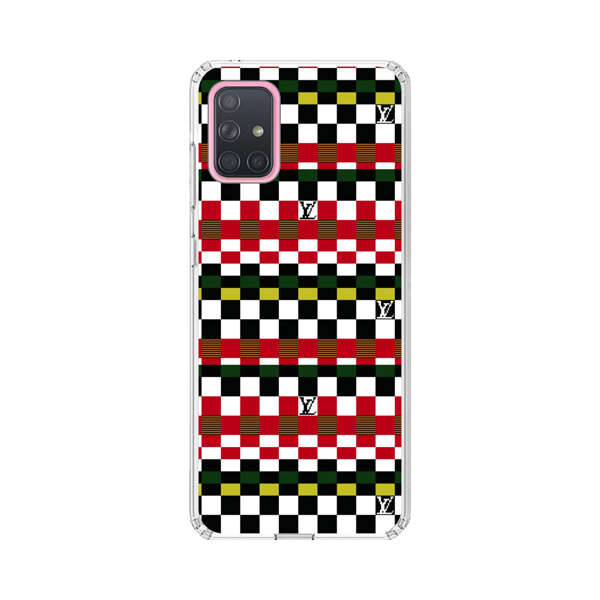 Colorful Checkerboard Stripes Pattern Samsung Galaxy A71 Case