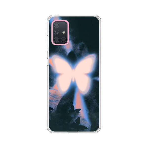 Glowing White Butterfly Samsung Galaxy A71 Case