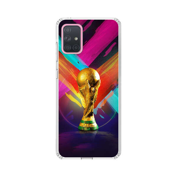 Golden Soccer Trophy with Colorful Abstract Background Samsung Galaxy A71 Case