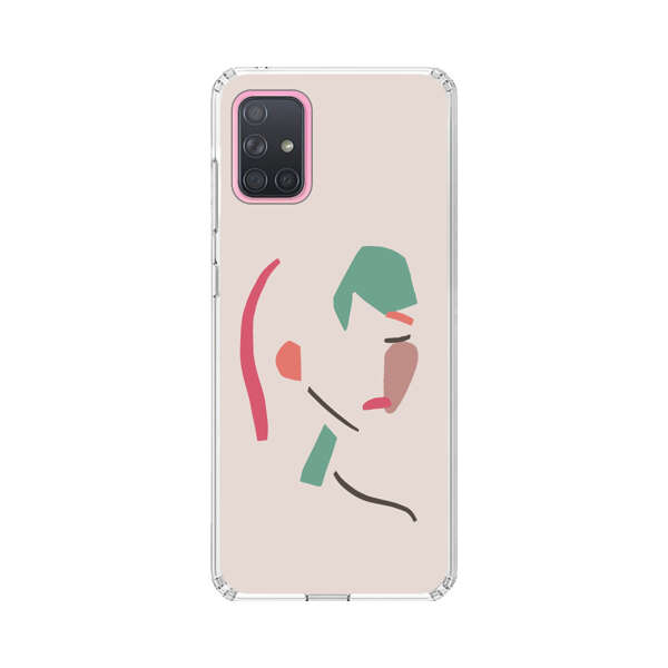 Minimalist Abstract Line Art Woman Face Samsung Galaxy A71 Case