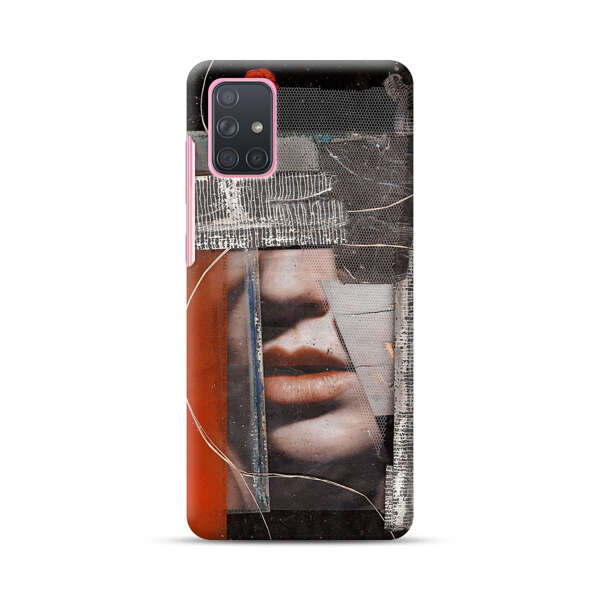 Abstract Collage Close Up Face Samsung Galaxy A71 Hard Case