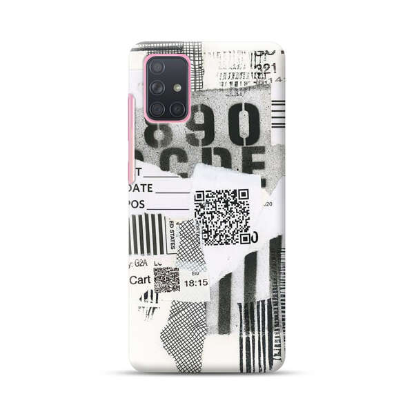 Abstract Collage Torn Paper Barcodes Samsung Galaxy A71 Hard Case