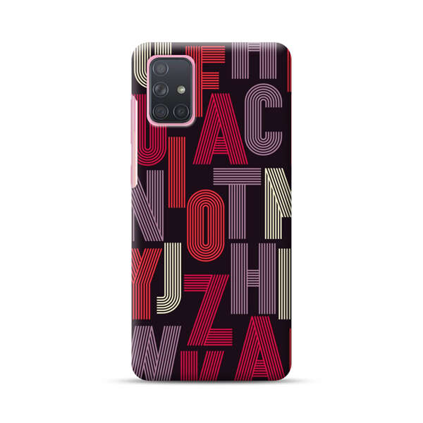 Abstract Letters Pattern Samsung Galaxy A71 Hard Case