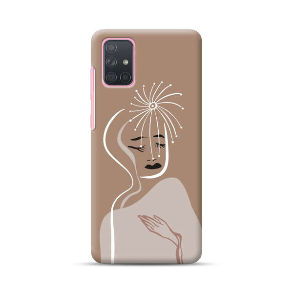 Artistic Abstract Portrait with Serene Face Samsung Galaxy A71 Hard Case