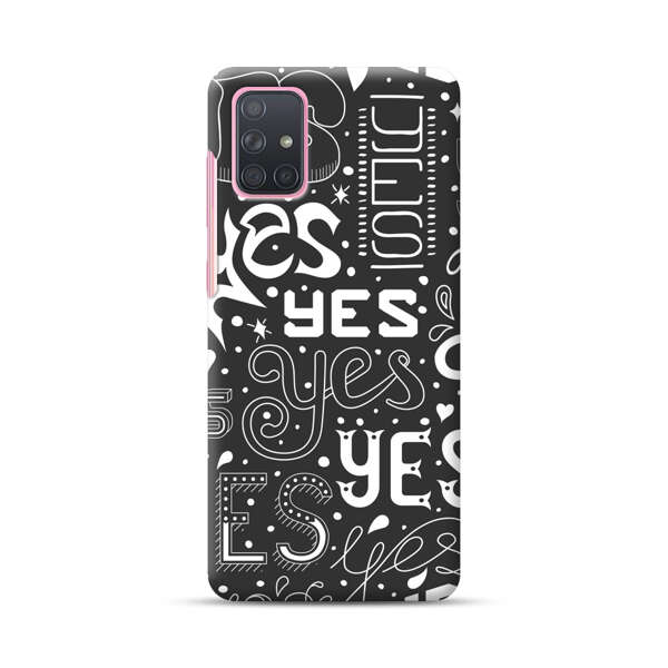 Bold Playful Typography Yes Pattern Samsung Galaxy A71 Hard Case