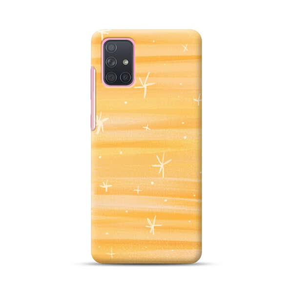 Bright Orange Star Pattern Samsung Galaxy A71 Hard Case