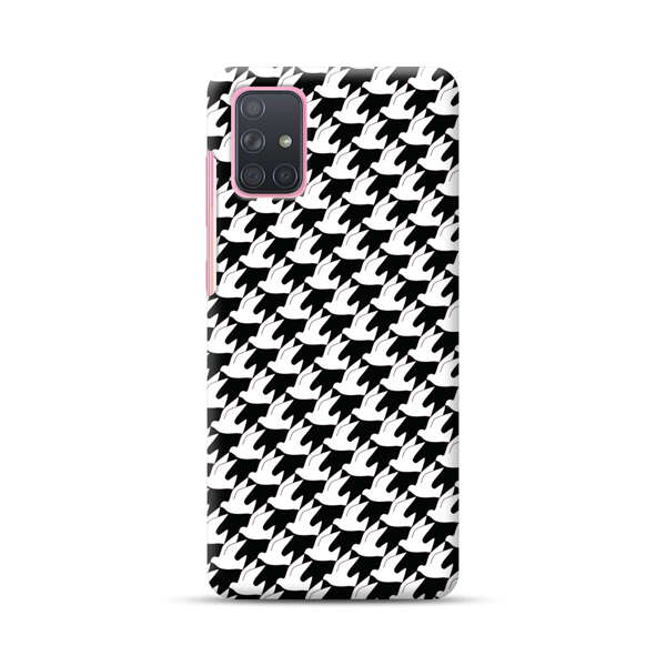Classic Black and White Houndstooth Pattern Samsung Galaxy A71 Hard Case