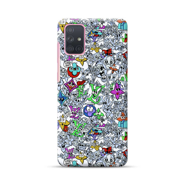 Colorful Cartoon Graffiti Pattern Samsung Galaxy A71 Hard Case