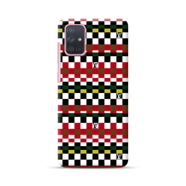 Colorful Checkerboard Stripes Pattern Samsung Galaxy A71 Hard Case