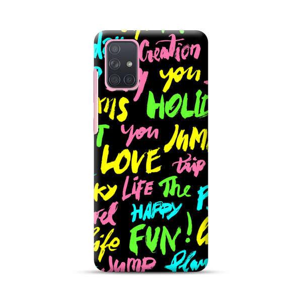 Colorful Positive Motivational Words Pattern Samsung Galaxy A71 Hard Case