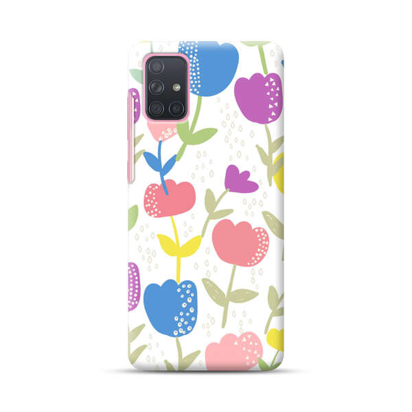 Colorful Tulip Floral Pattern Samsung Galaxy A71 Hard Case