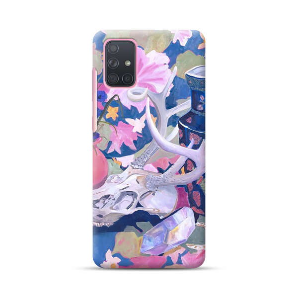 Floral Ornate Vases with Antlers Skull and Crystal Samsung Galaxy A71 Hard Case