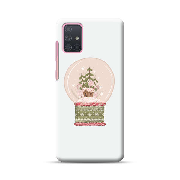 Holiday Snow Globe with Gingerbread House Samsung Galaxy A71 Hard Case