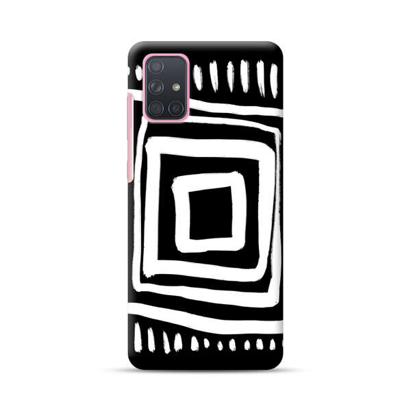 Minimalist Geometric Black and White Design Samsung Galaxy A71 Hard Case