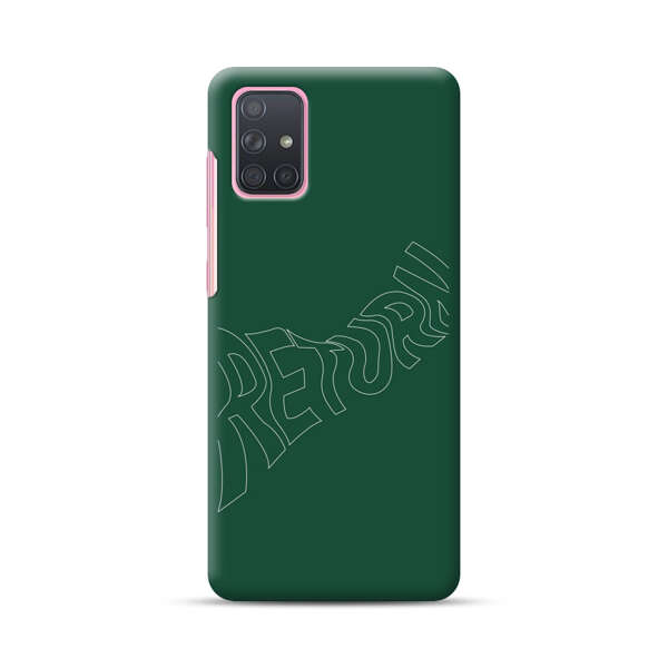 Minimalist Green Wavy Return Text Samsung Galaxy A71 Hard Case