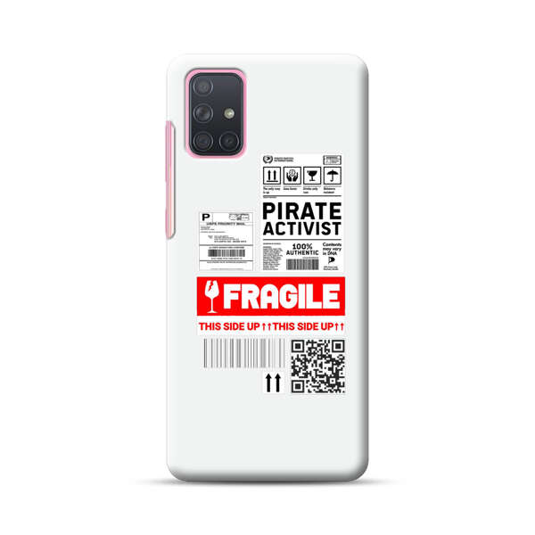 Pirate Activist Fragile Shipping Label Samsung Galaxy A71 Hard Case