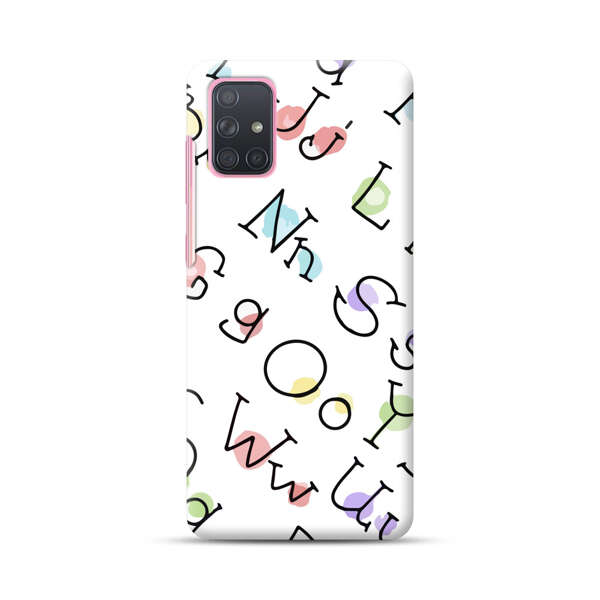 Playful Alphabet Pattern with Colorful Letters Samsung Galaxy A71 Hard Case