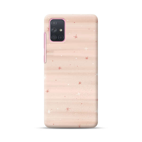 Soft Pink Background with Delicate Stars Samsung Galaxy A71 Hard Case