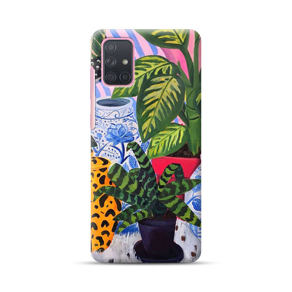 Vibrant Tropical Plants and Decorative Vases Samsung Galaxy A71 Hard Case