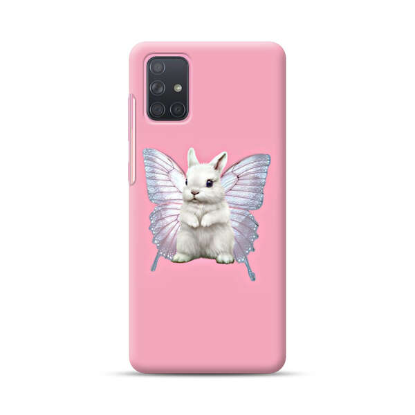 White Bunny with Butterfly Wings Samsung Galaxy A71 Hard Case