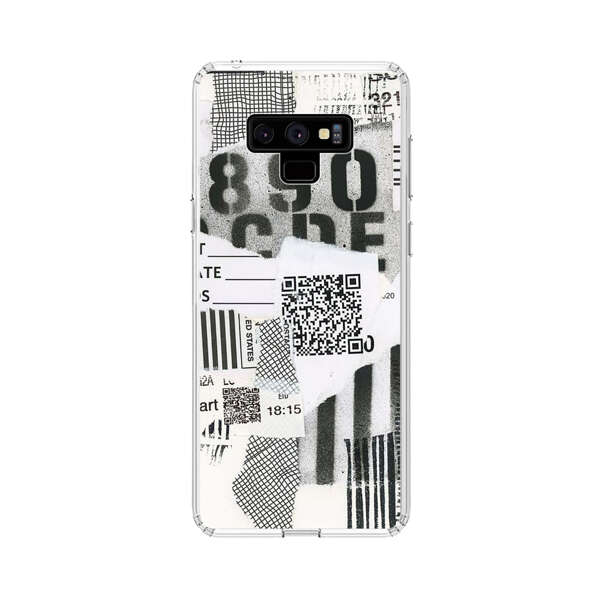 Abstract Collage Torn Paper Barcodes Samsung Galaxy Note 9 Case