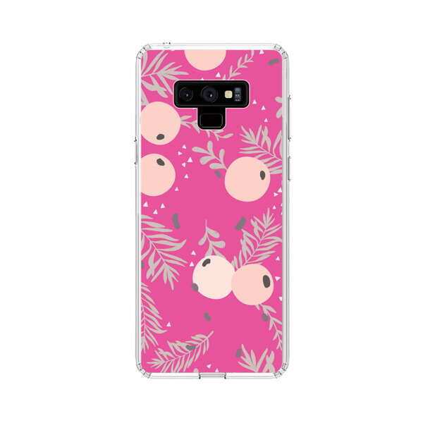 Berries Floral Pattern Pink Background Samsung Galaxy Note 9 Case