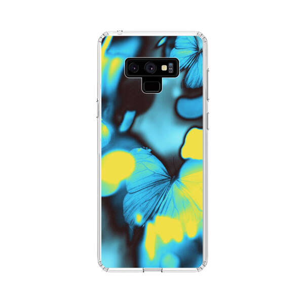 Blue Butterflies Glowing Abstract Background Samsung Galaxy Note 9 Case