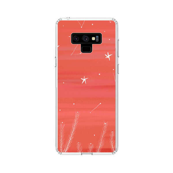 Coral Night Sky with Stars and Plants Samsung Galaxy Note 9 Case